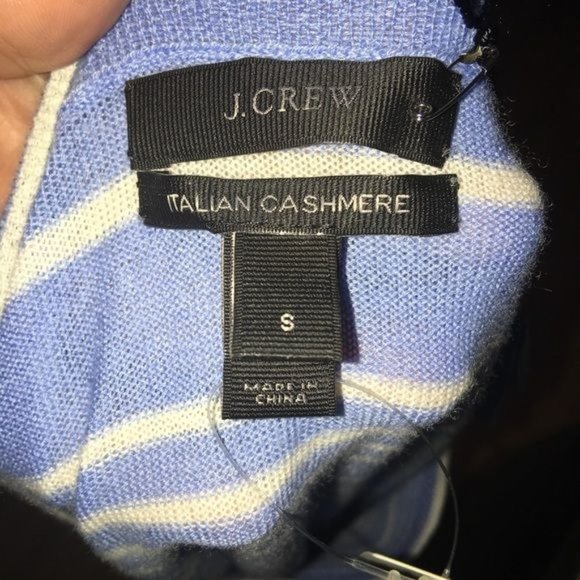 J Crew Cashmere S Blue Striped Sweater NEW - Picture 2 of 3